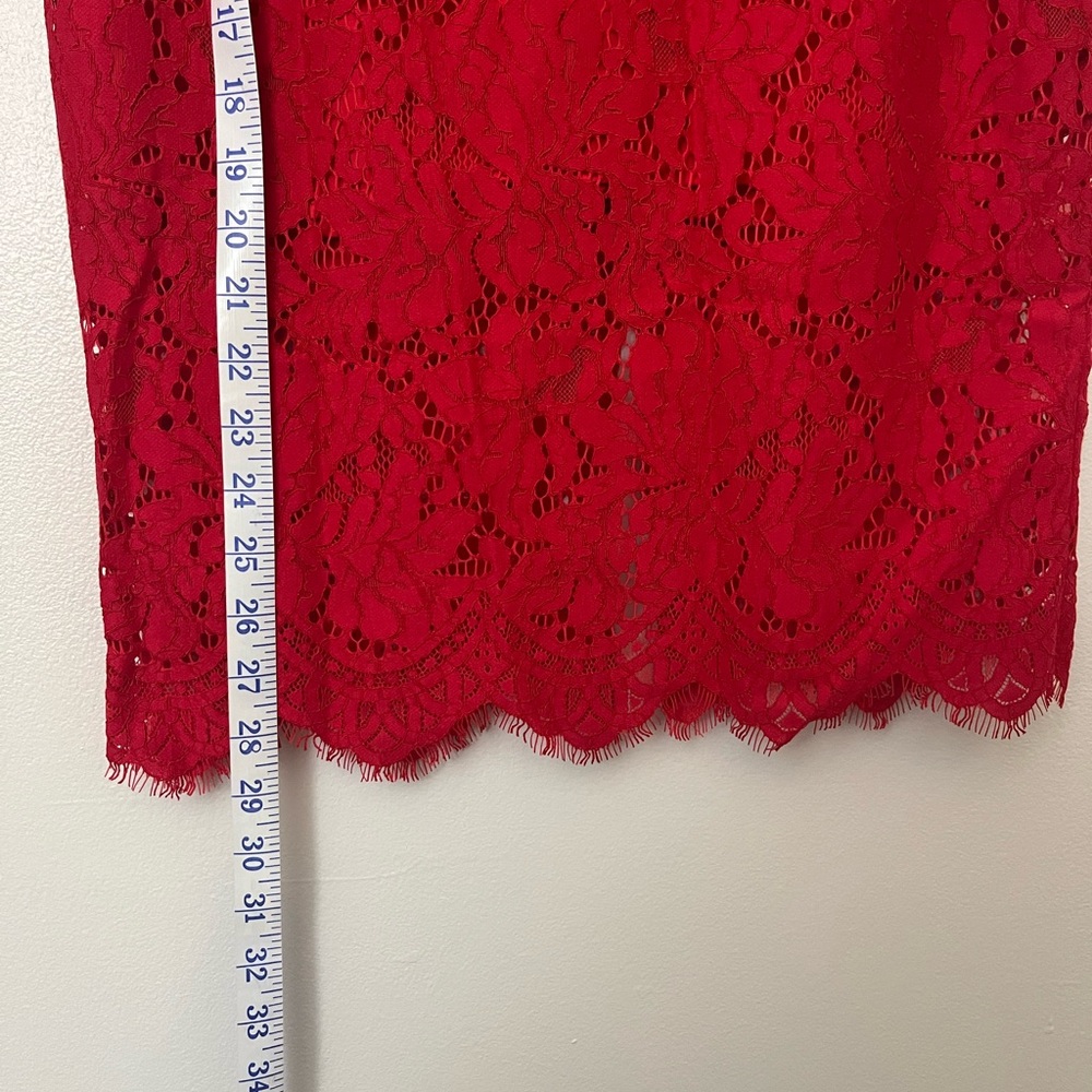 H&M NWT Red Lace High Waist Midi Skirt - Picture 3 of 5